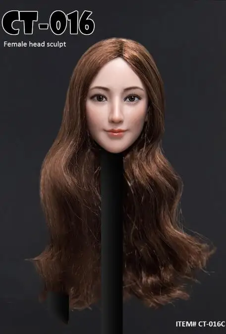 C Коллекция 1/6 женская голова резьба кошачьи игрушки 1/6 CT016 азиатская Красивая голова для 12 дюймов PH бесшовные бледные тела фигурки - Цвет: C