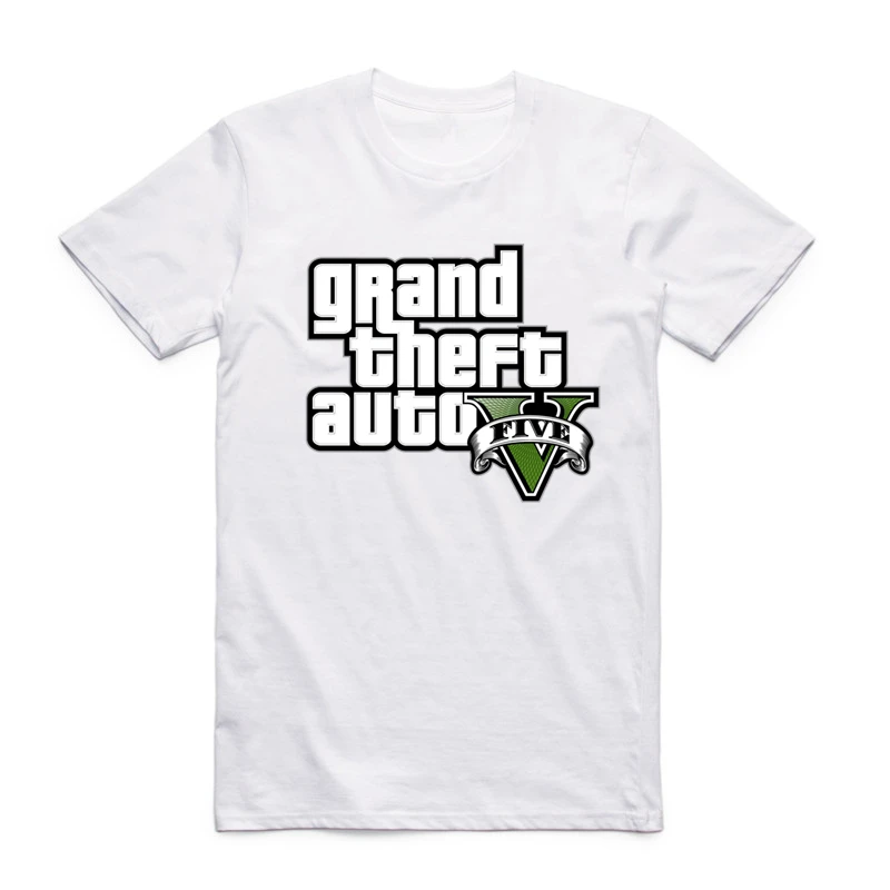 Мужская футболка с коротким рукавом круглым вырезом и принтом Grand Theft Auto GTA |