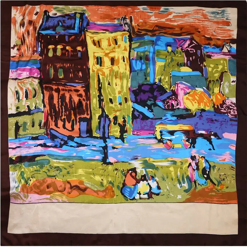 100% шелковый шарф женский уличный хиджаб шелковая большая бандана 2019 Топ