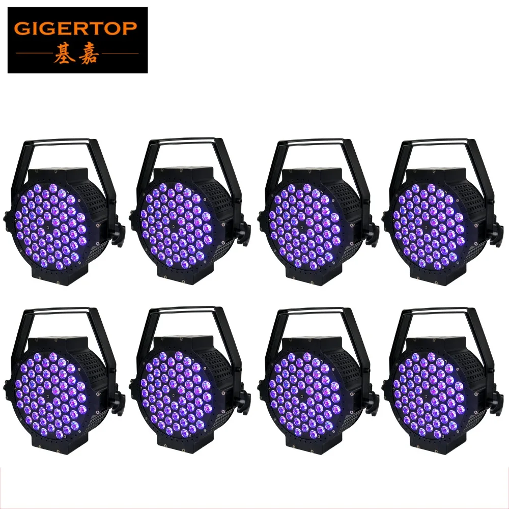 Китай лучшая цена 8 шт./лот DMX тонкий Led Par Can 54x3 Вт rgb par 64 Light 200 512 управление 7 каналов