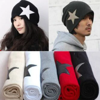 1 шт. 2016 модная Корейская вязаная шапка с пятиконечными звездами мужская и