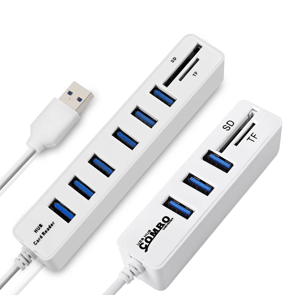 

USB Hub Combo 3 / 6 Ports USB 2.0 Hub High Speed Splitter Multi USB Combo 2 In 1 SD/TF Card Reader For PC Laptop Computer