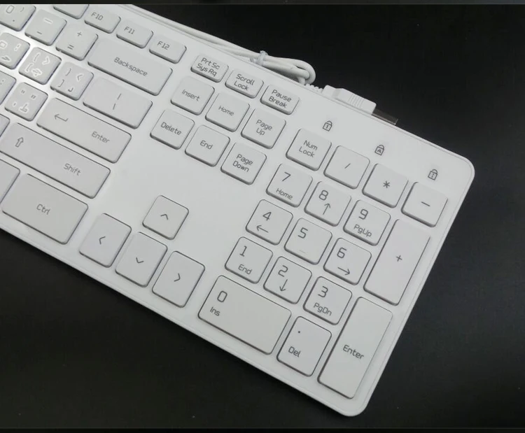 MAORONG TRADING белая Проводная клавиатура полноразмерная ультратонкая Арабская