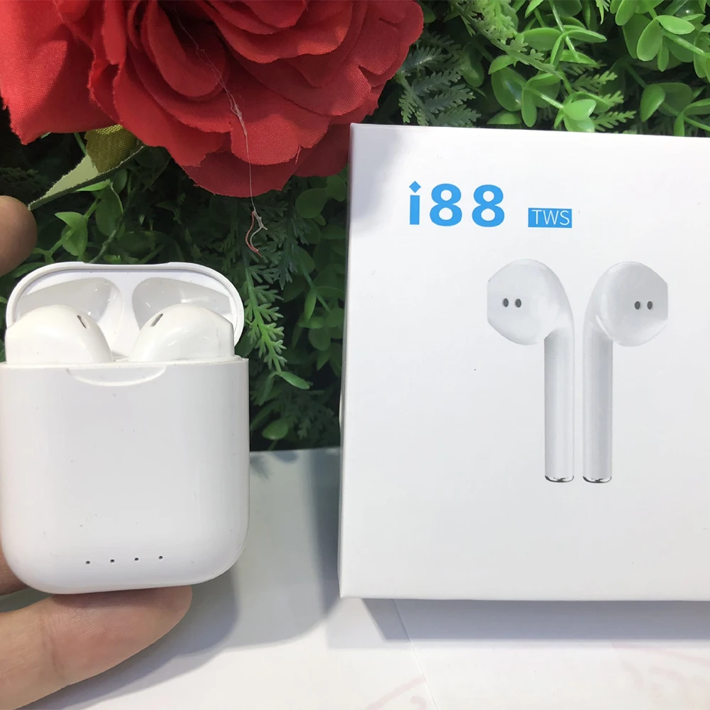 I88 TWS Новые красочные мини hifi звук Bluetooth Беспроводные наушники с зарядным чехлом pk