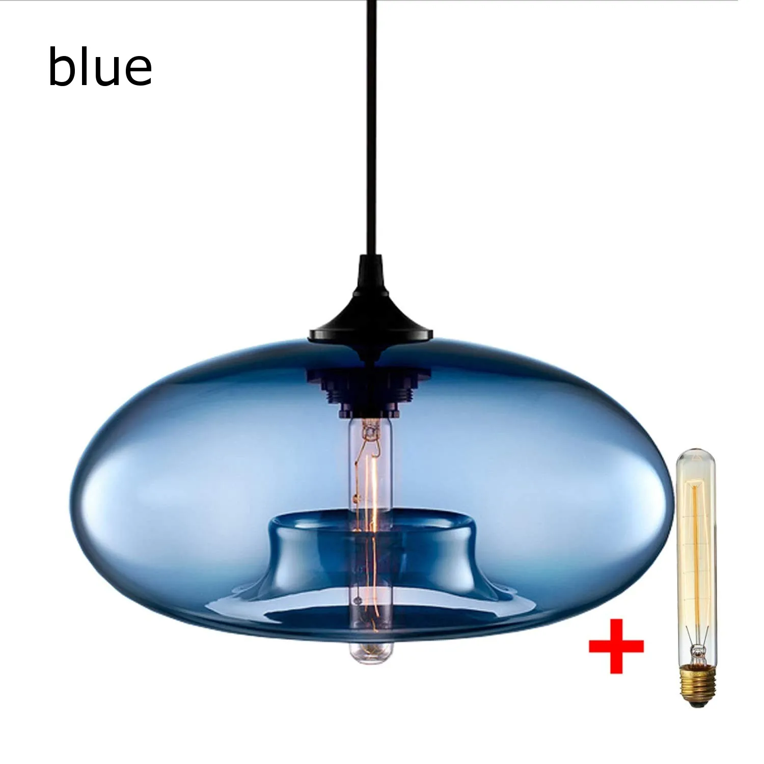 sky blue Современный многоцветный стеклянный подвесной светильник в форме милого шара, лампа для кухни, островной светильник, светодиодный подвесной светильник Эдисона - Цвет корпуса: sky blue