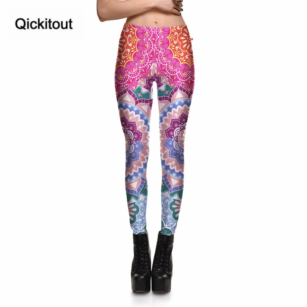 Женские леггинсы Qickitout в ретро стиле с цифровой печатью размер S 4XL|leggings color|fashion