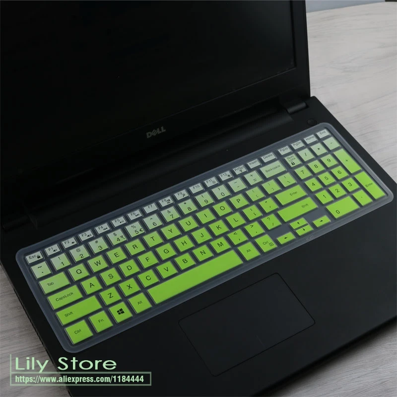 fadegreen Для 15," Dell Inspiron 15 3000 5000 7000 серии G3 G5 G7 игровой серии Силиконовая клавиатура для ноутбука Обложка протектор - Цвет: fadegreen