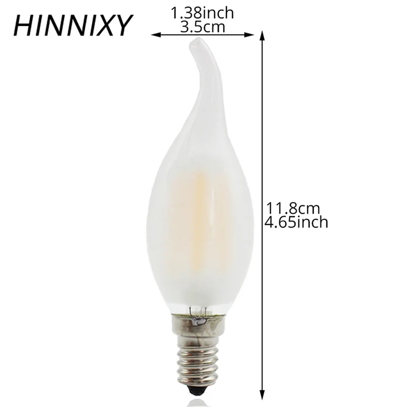 Hinnixy LED 4 Вт/6 Вт диммируемая матовая стеклянная E14 лампа накаливания IC Driver Edison