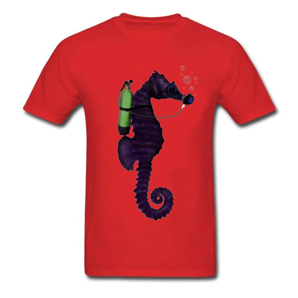 SCUBA SEAHORSE футболки для мужчин Забавные топы Футболка дешевая день Святого