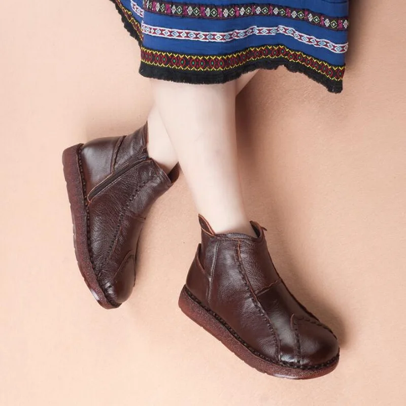 2021 Модные женские ботильоны ручного изготовления RUSHIMAN из натуральной кожи