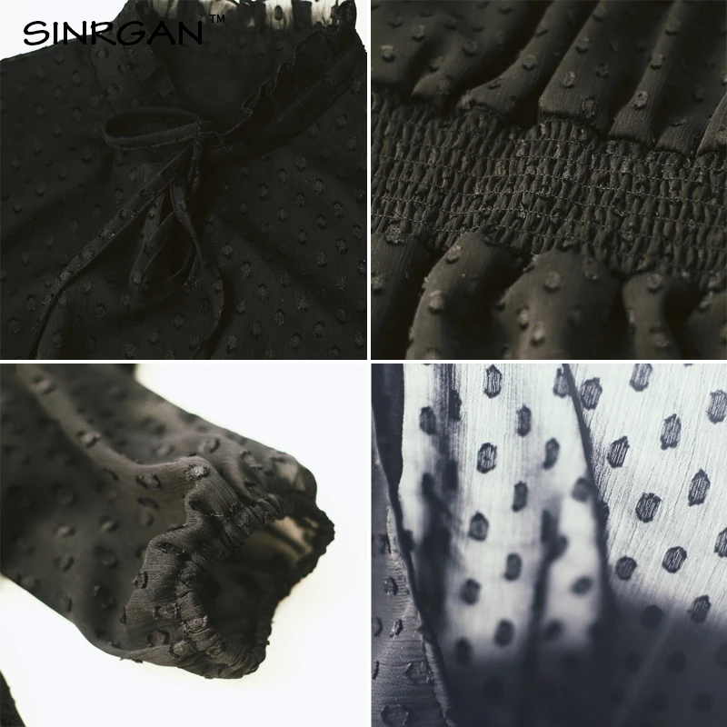SINRGAN Черные зашнурвка мини платье женщины vestidos с длинным рукавом упругой талии