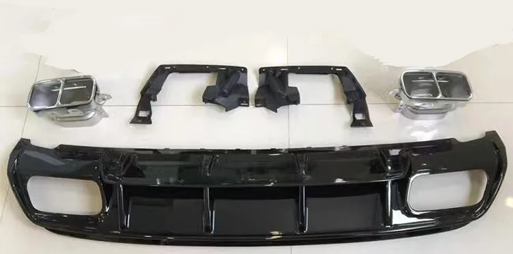 4 выхода диффузор заднего бампера из полипропилена с выхлопными наконечниками