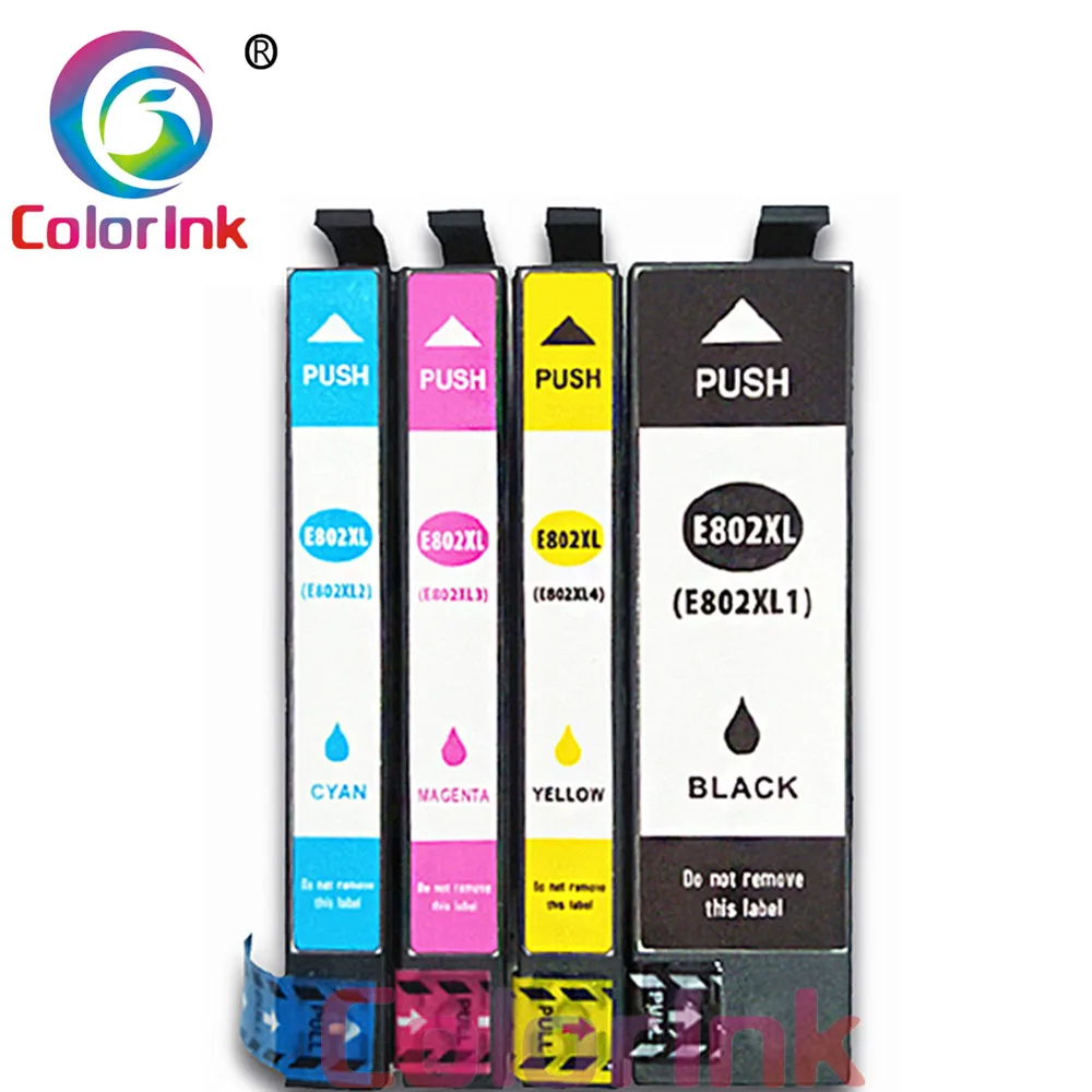 ColoInk 4 шт 802 чернил замена для Epson 802XL патрон принтера рабочей силы Pro WF 4720 4730 4734 4740