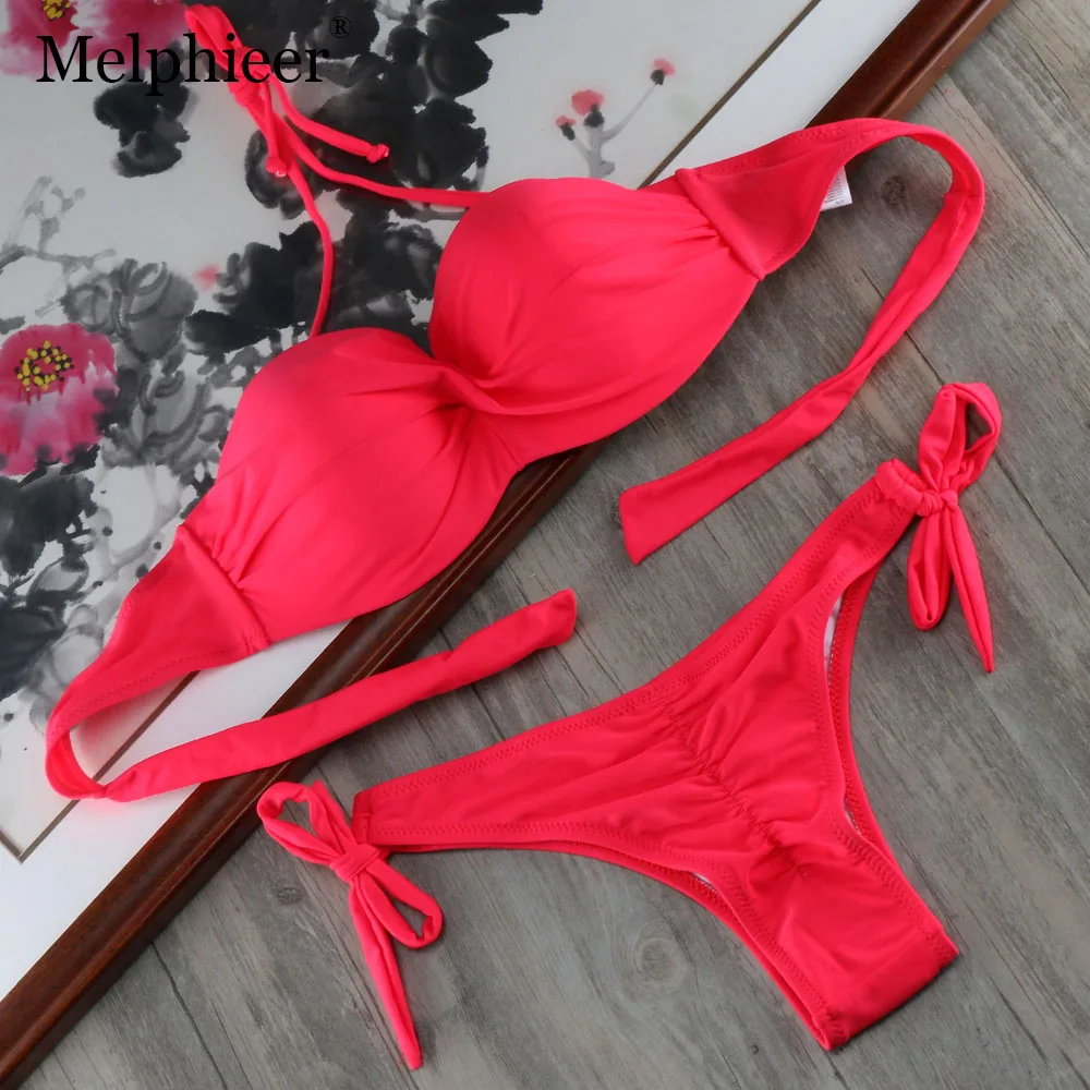 Твердые Strappy повязки Комплект Бикини Белый Push Up Купальники для малышек бандо