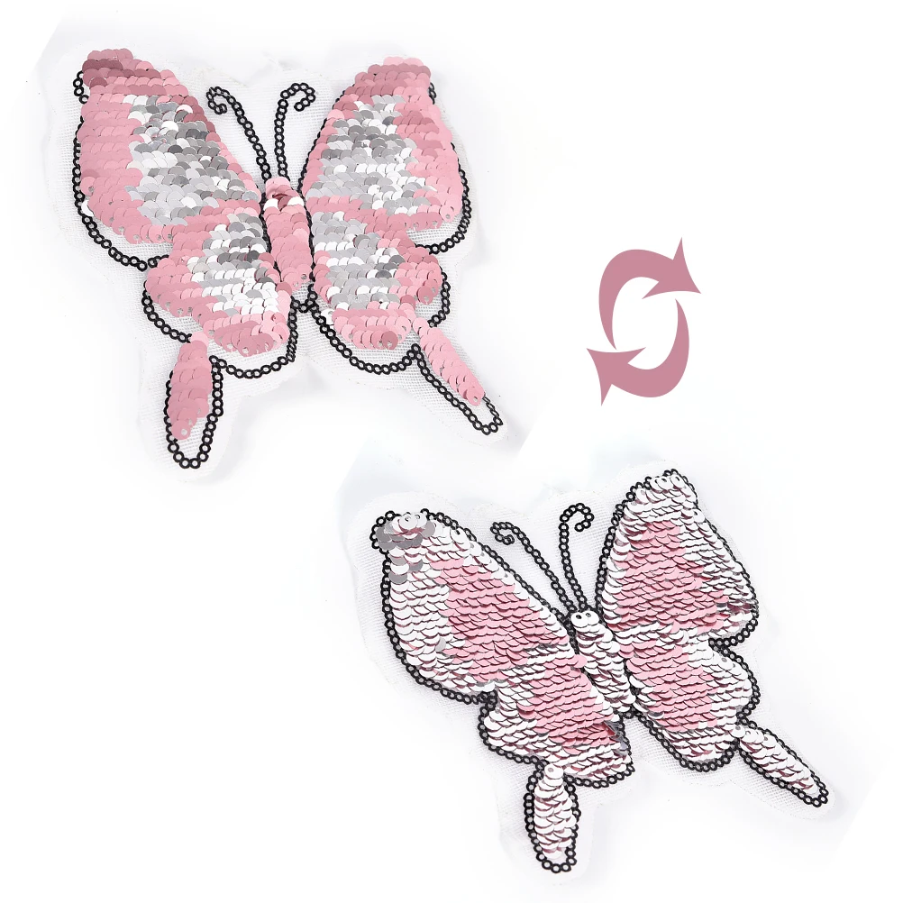 2018 искусственная вышивка аппликация двусторонняя меняющая цвет нашивки для