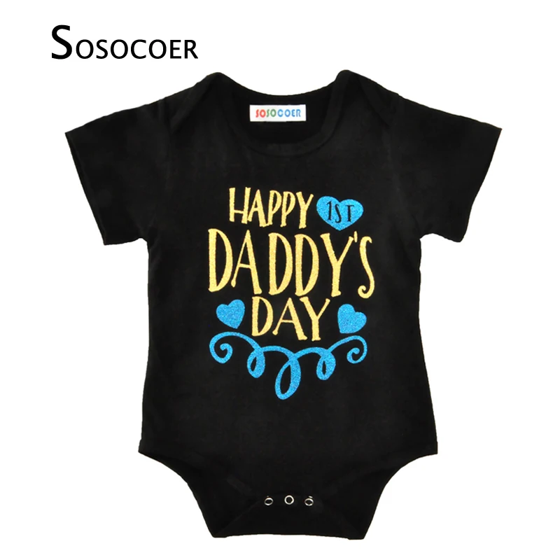 Детский летний комбинезон sososocoer с коротким рукавом и буквенным сердцем для