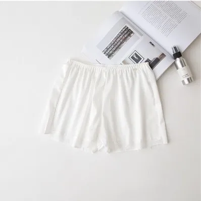 2pcs white Сексуальные кружевные женские Мягкие Бесшовные плотные трусы Горячая лето под юбку шорты модал дышащий шелк светло-голубого цвета Короткие штаны Новые 2 шт - Цвет: 2pcs white