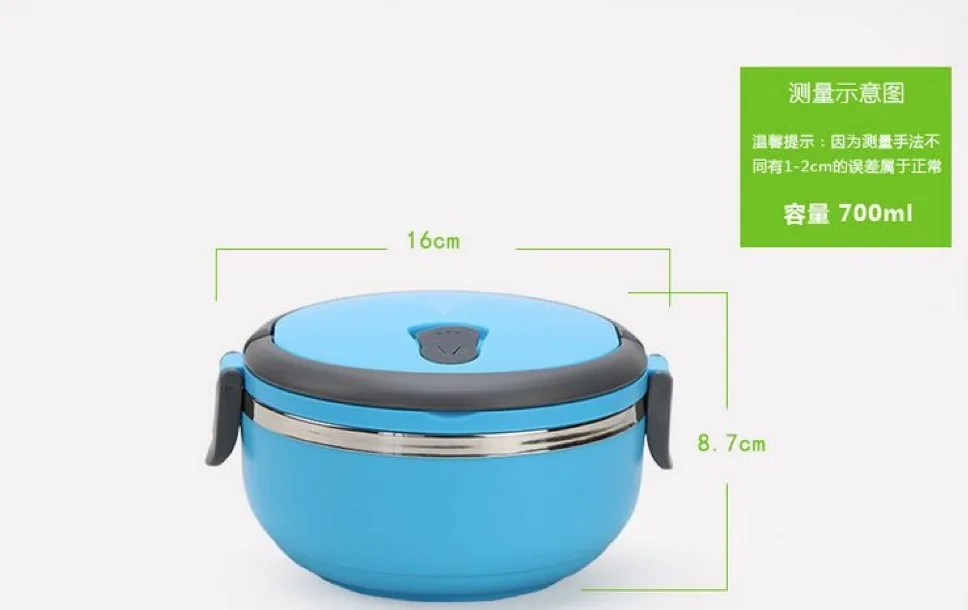 1-слойный Ланч-бокс Bento горячая Распродажа Круглый из нержавеющей стали для