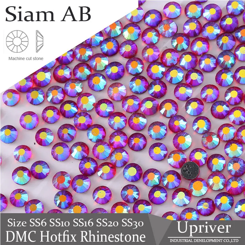 

Upriver Siam AB DMC SS6-SS30 Montana Flatback Glitter Hotfix Rhinestones Loose Strass