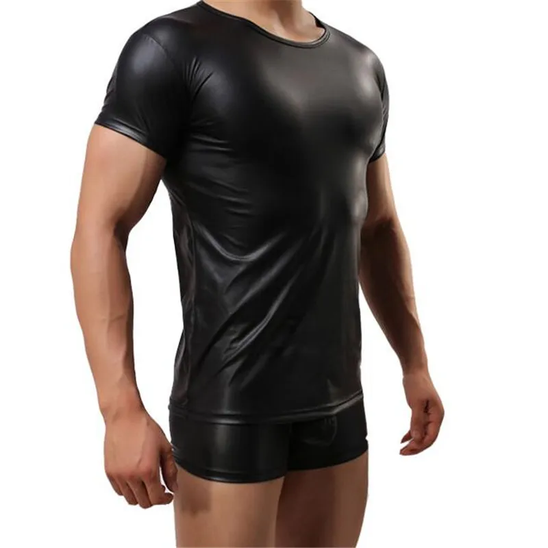 Летние Стильные Модные однотонные черные мужские сексуальные футболки из