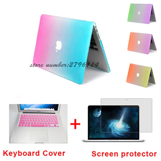 Модный жесткий защитный чехол радужной расцветки для MacBook Air 11/13 дюймов Pro 13/15 Retina +