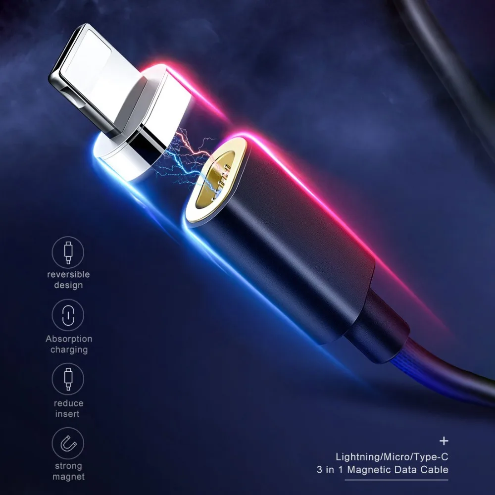 Mcdodo type C Micro USB кабель для быстрой зарядки Android мобильный телефон магнит зарядное устройство для iPhone samsung Xiaomi Магнитный USB кабель