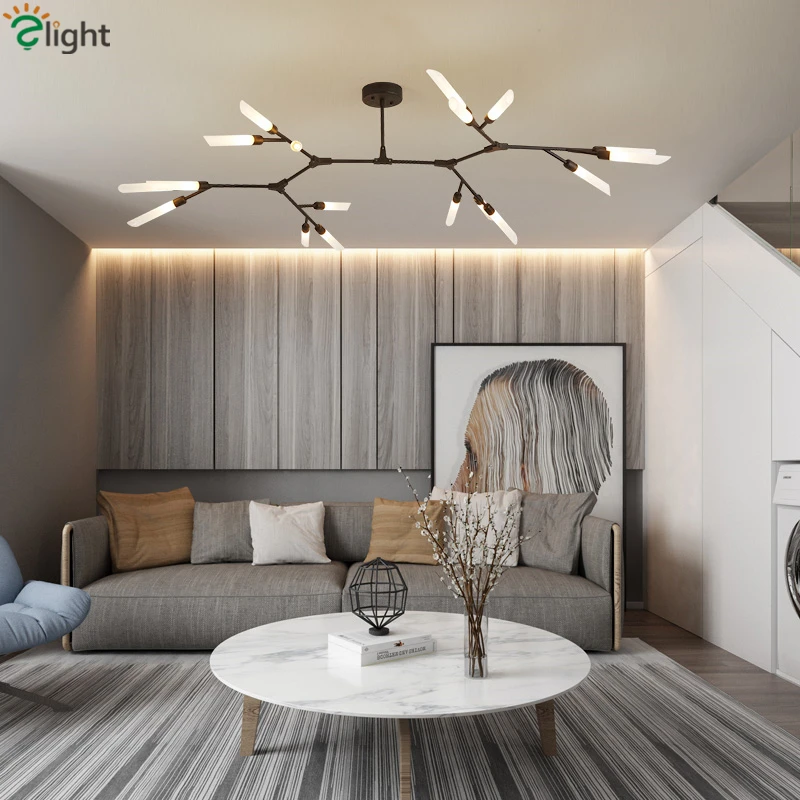 Поворотная светодиодный стра в стиле пост модерн светодиодная люстра виде ветки