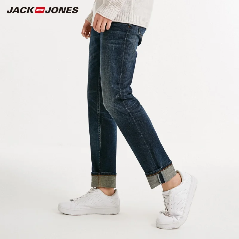 JackJones мужские хлопковые повседневные джинсы тонкие эластичные модные деловые