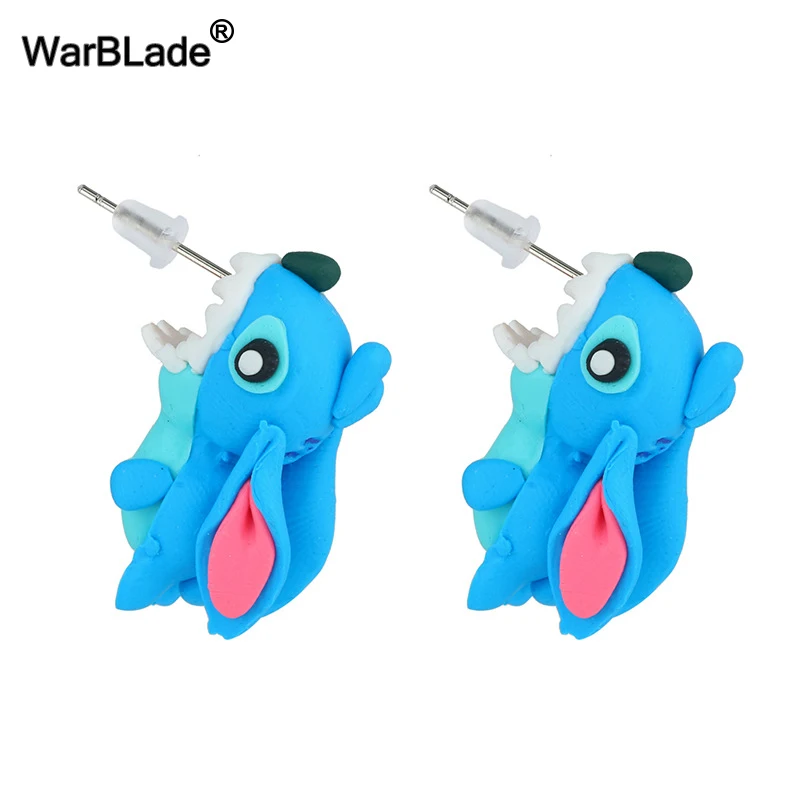 WarBLade 10 пар 3D серьги-гвоздики в виде собаки Мода ручная работа Полимерная Панда Свинья цветок серьга в виде динозавра для женщин ювелирные изделия