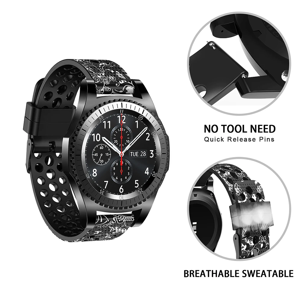 22 мм для Samsung Gear S3 Frontier ремешки часов Замена дышащие спортивные Classic/Huawei Watch 2 Classic |