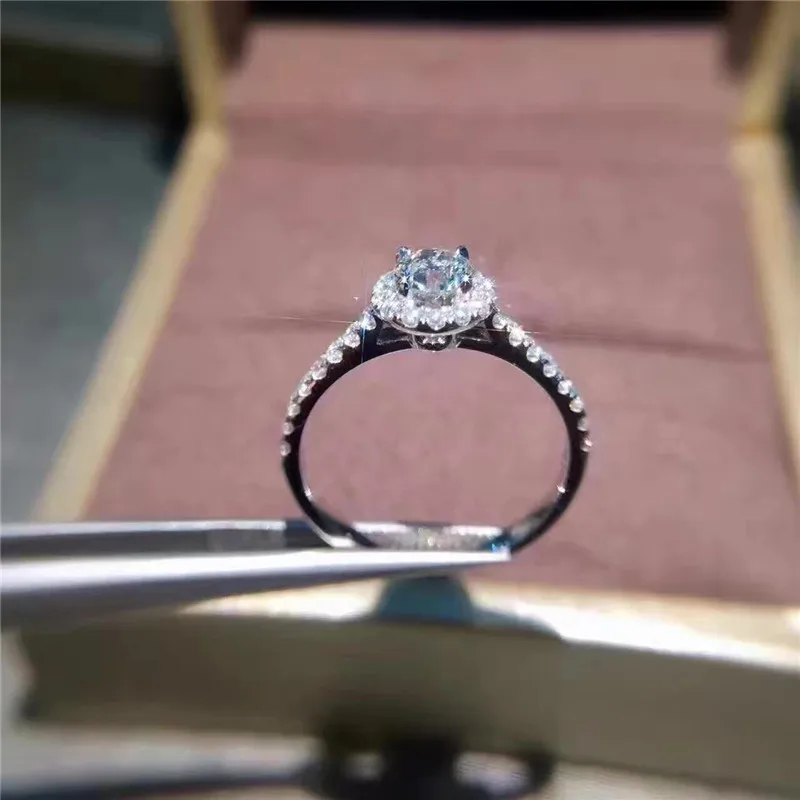 CC 925 Серебряные кольца для женщин кубический цирконий круглый камень Свадебные обручальные кольца модные ювелирные изделия Прямая поставка CC583