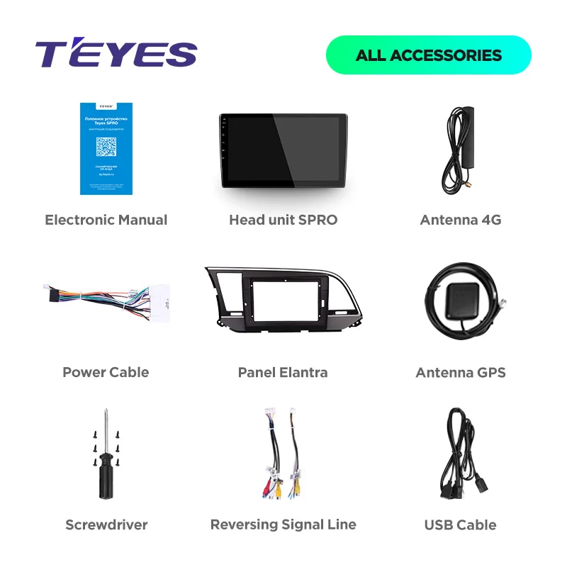 TEYES SPRO Штатная магнитола для Хендай Элантра 6 Hyundai Elantra 6 Android 8.1, до 8-ЯДЕР, до 4+ 64ГБ 32EQ+ DSP 2DIN автомагнитола 2 DIN DVD GPS мультимедиа автомобиля головное устройство