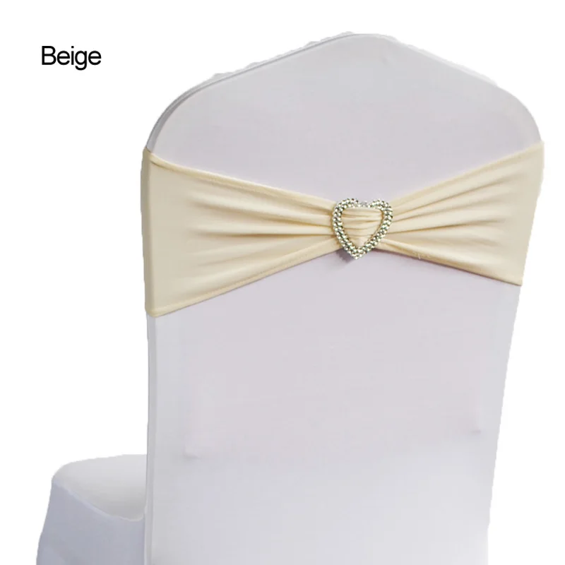 Beige 50 шт спандекс лайкра чехол для свадебного стула широкие пояса-кушаки Свадебная вечеринка стул именинника Декор ярко-синий красный черный белый розовый фиолетовый - Цвет: Beige