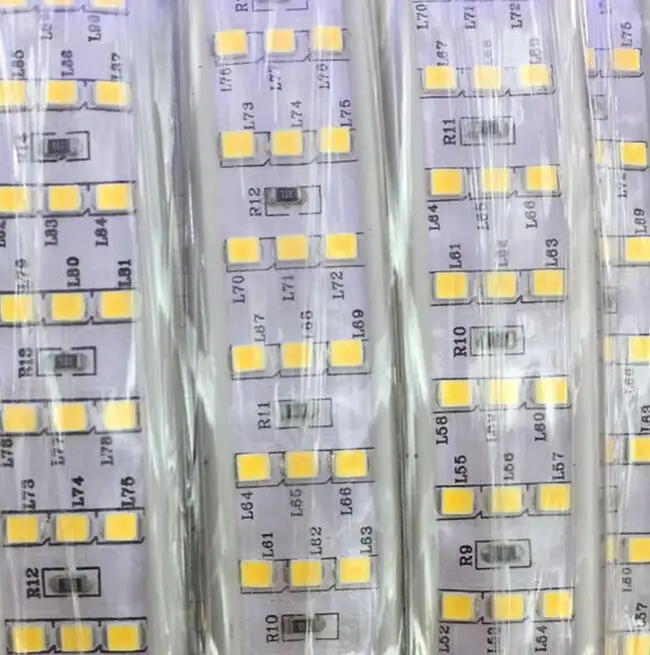 276 светодиодный s/m SMD 2835 Светодиодная лента 220 V 240 V водонепроницаемый трехрядный светодиодный Канатный свет теплый белый декоративное освещение для дома Новое