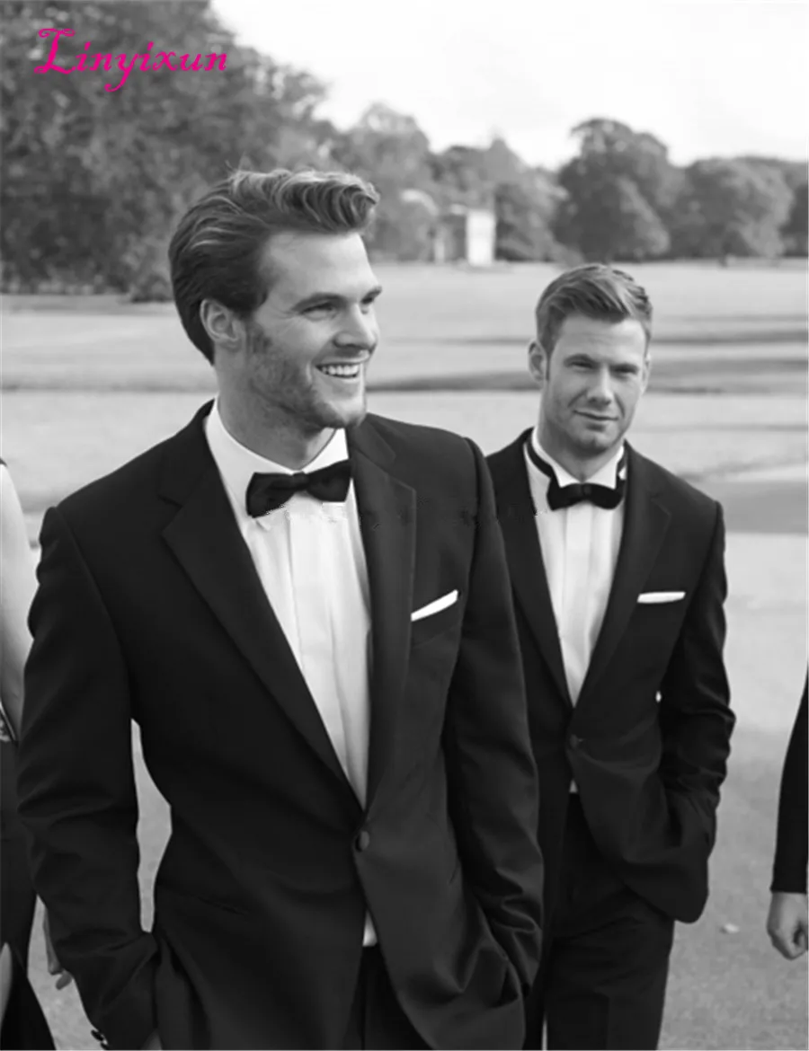 

Linyixun New Design Black Wedding Men Suit Summer Fall blazer men slim fit blazer Wedding Men Suits 2peieces Costume Homme