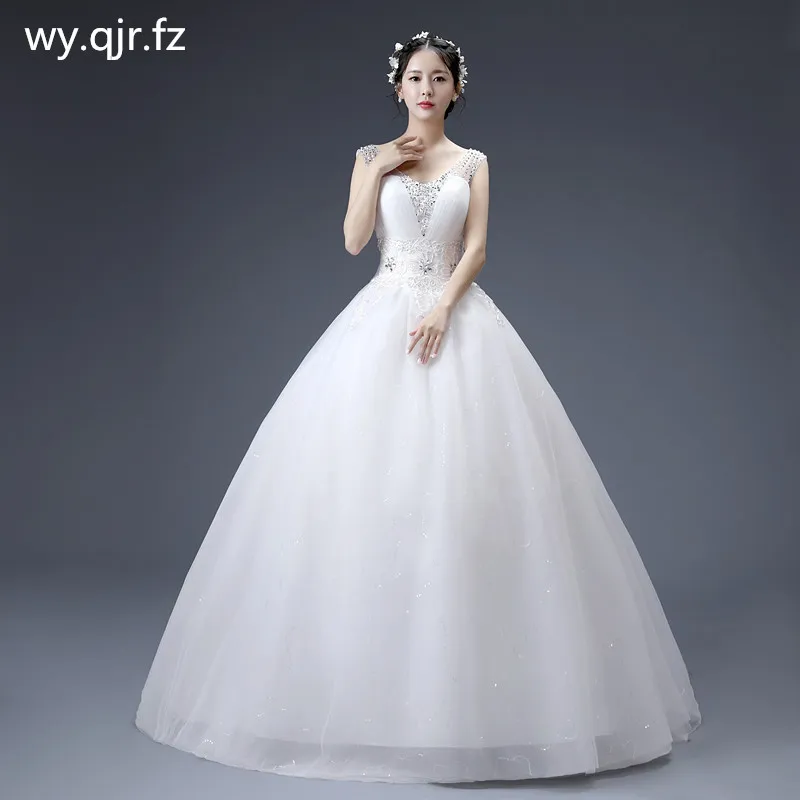 JYJY 20 # бальное платье осень зима новое белое свадебное с V образным вырезом на