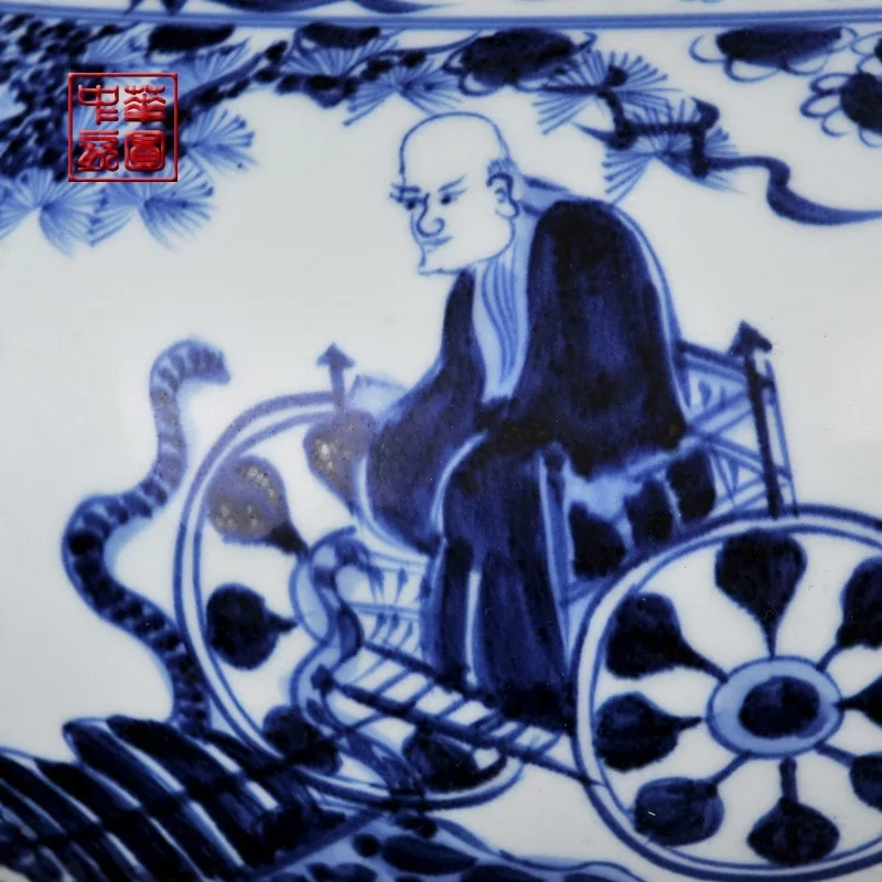

Jingde zhen antique pottery porcelain vase yuan blue and white decoration modern living room Home Furnishing old decoration of