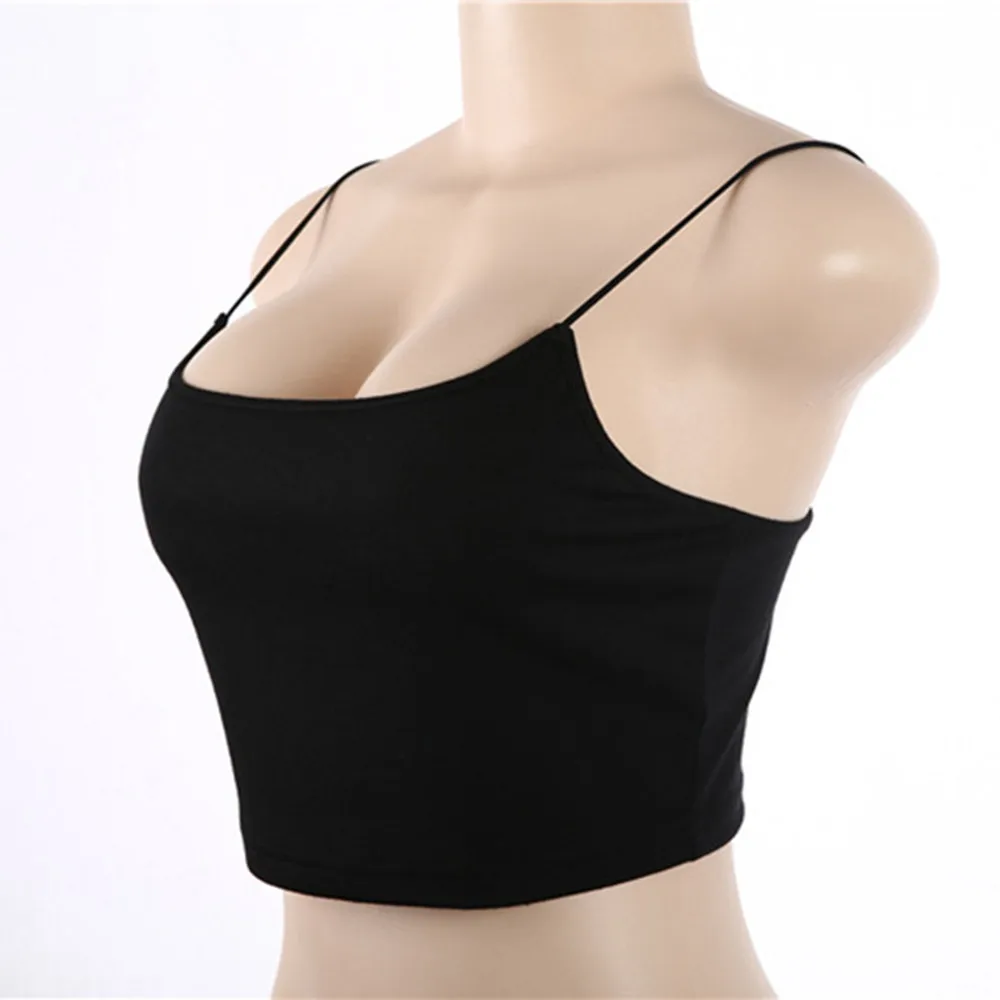 Женская майка летняя сексуальная однотонная без рукавов на бретельках блузка