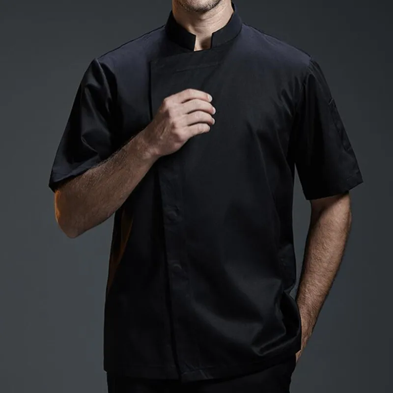 Черная белая серая рубашка с коротким рукавом бариста Ресторан отеля кухня шеф