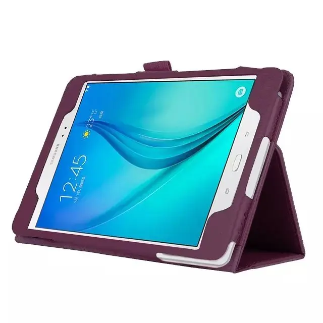 purple Чехол из ПУ кожи для samsung Galaxy Tab A 8,0 T350 T355 чехол-подставка с личи для samsung TabA 8,0 SM-T350 SM-T355 чехол s - Цвет: purple