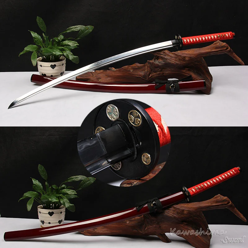 Free Shipping Genuine Samurai Sword Handmade Katana Folded Steel Clay Tempered Real Hamon Sharpness Ready