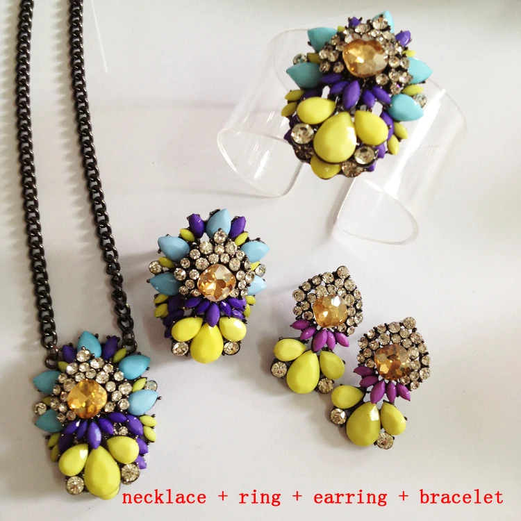 New arrive 2019 women fashion jewelry set bracelet matching earring necklace ring for wholesale | Украшения и аксессуары