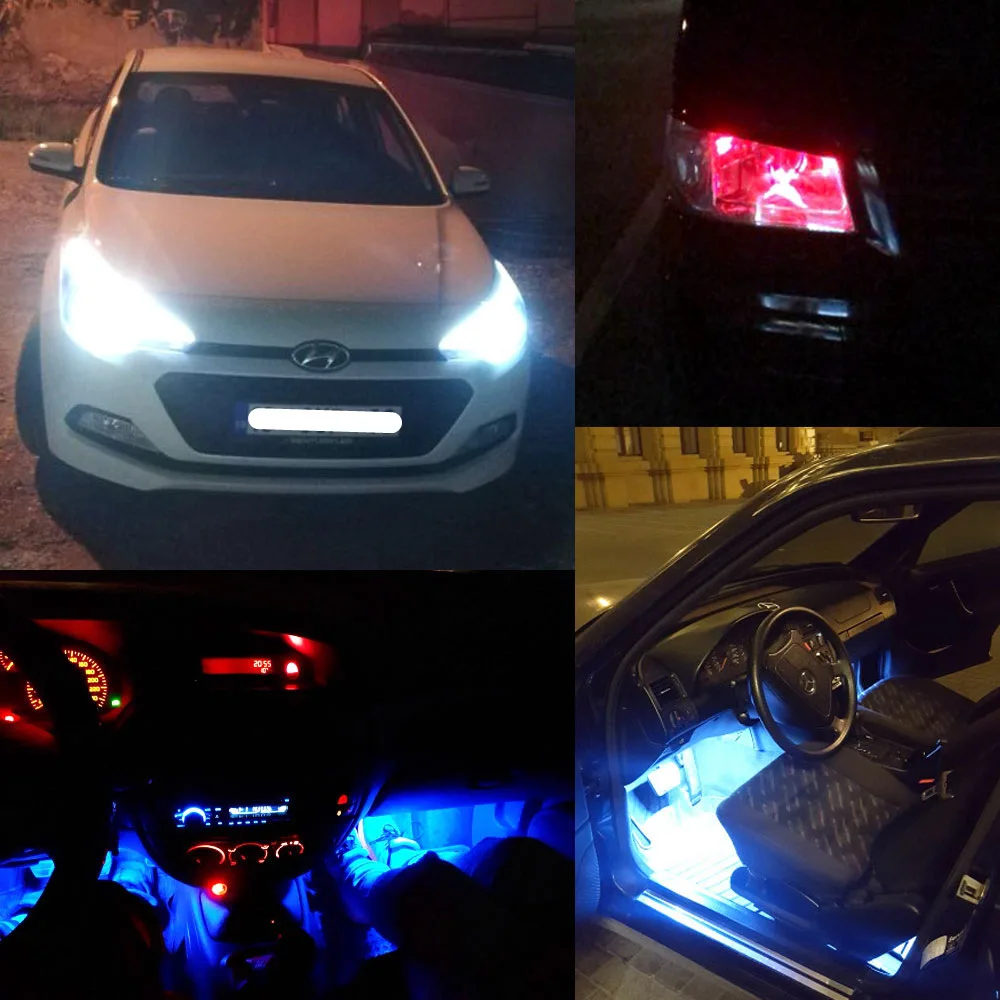 T10 194 W5w Красный Белый Автомобильный Обратный светодиодный автоматический Клин