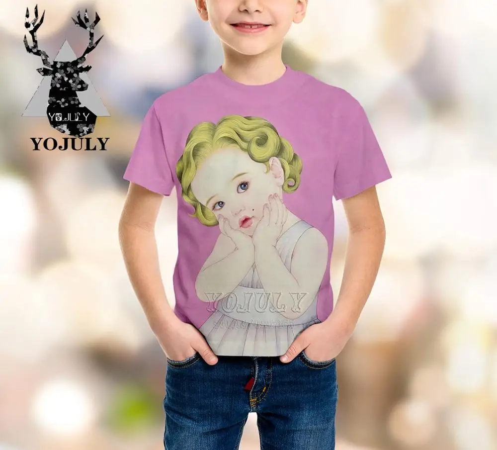 Новинка милая детская футболка YOJULY kawaii для маленьких мальчиков и девочек