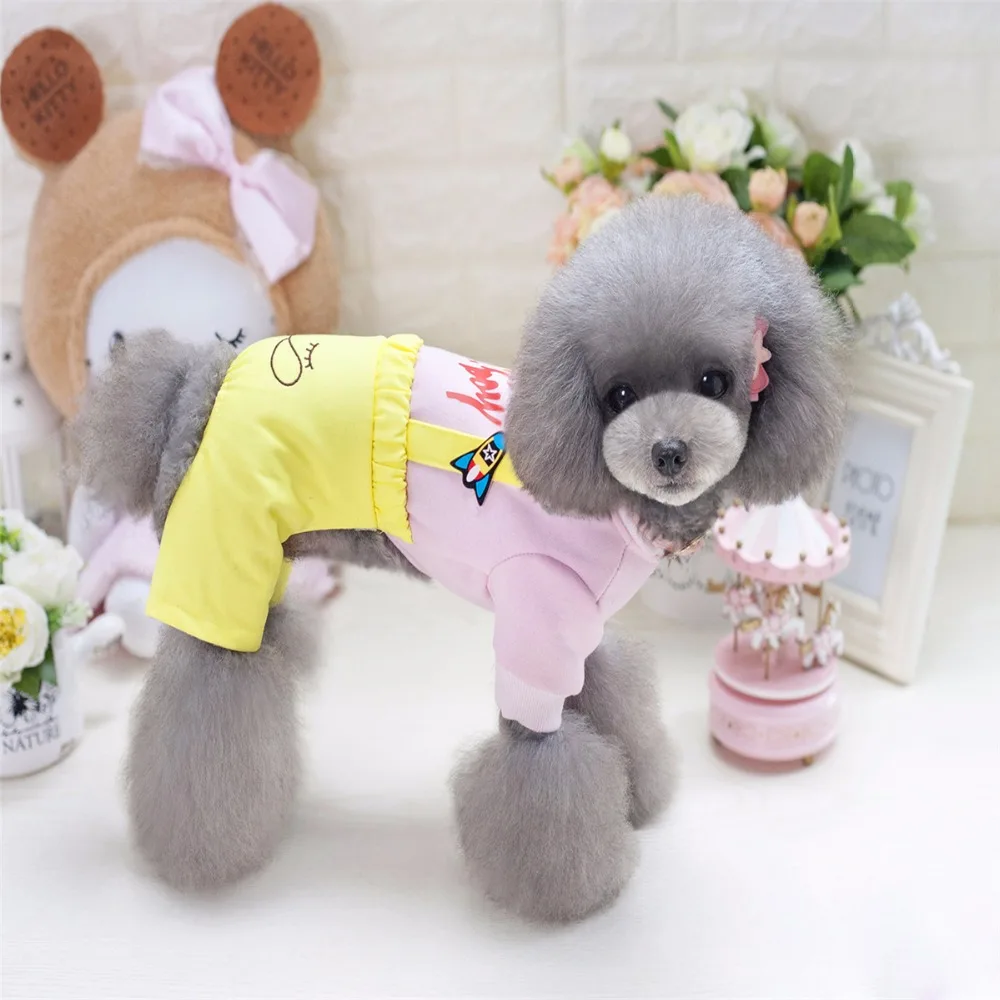 Комбинезон для домашних питомцев FE4 теплый джинсовый комбинезон на четыре лапы