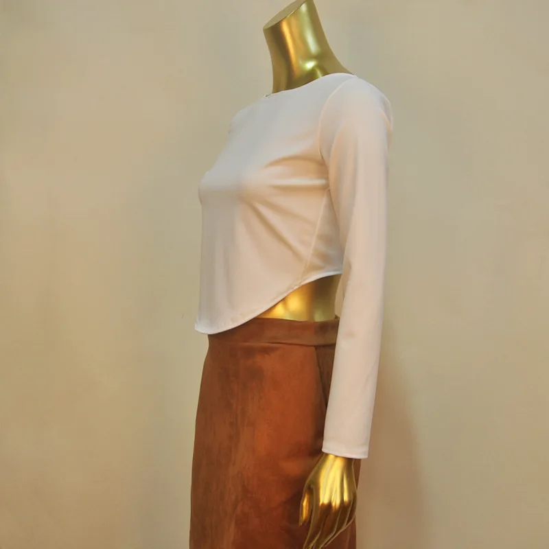 6 color 2018 Europe United States fashion Women's Clothing metal zipper sexy long-sleeved Top S M L | Женская одежда