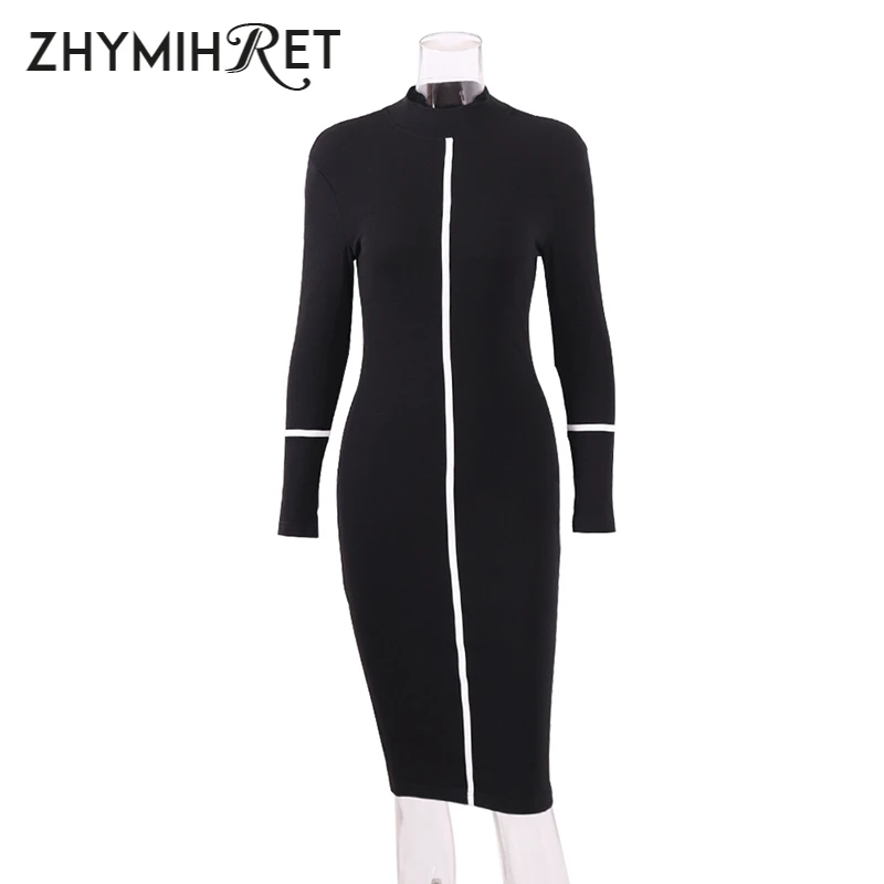 Летнее платье ZHYMIHRET с длинным рукавом 2019 женское сексуальное миди-платье белые