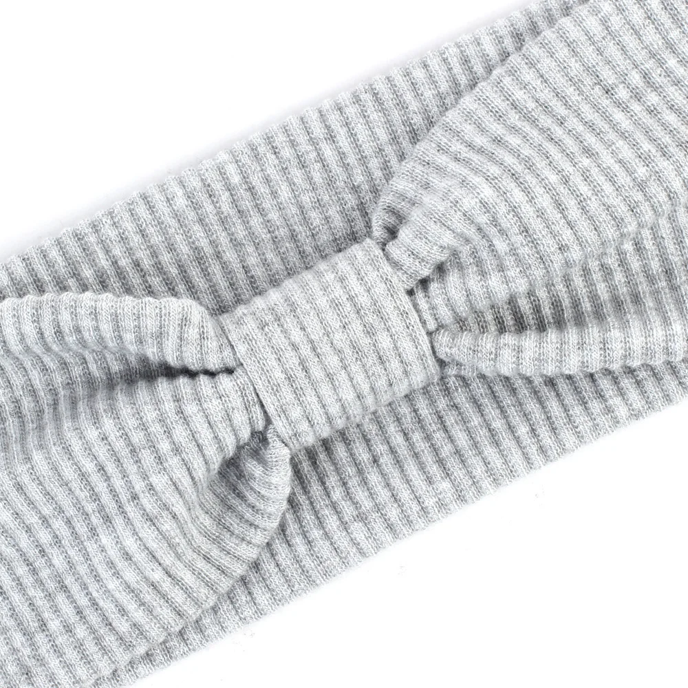 7 см ребристая повязка на голову с узлом для женщин осенняя хлопковая простая