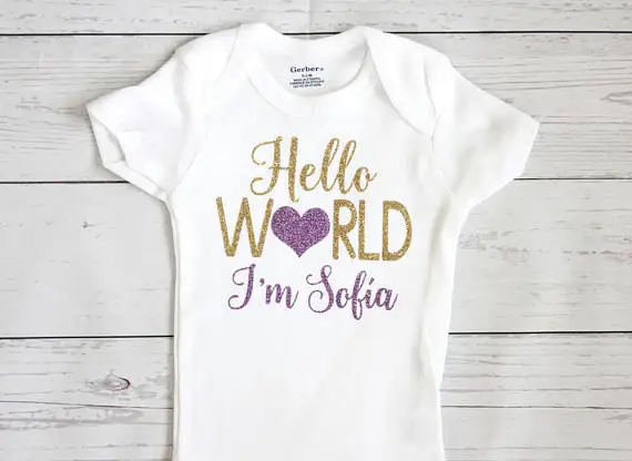 Настраиваемое название HELLO WORLD детское боди на день рождения один предмет