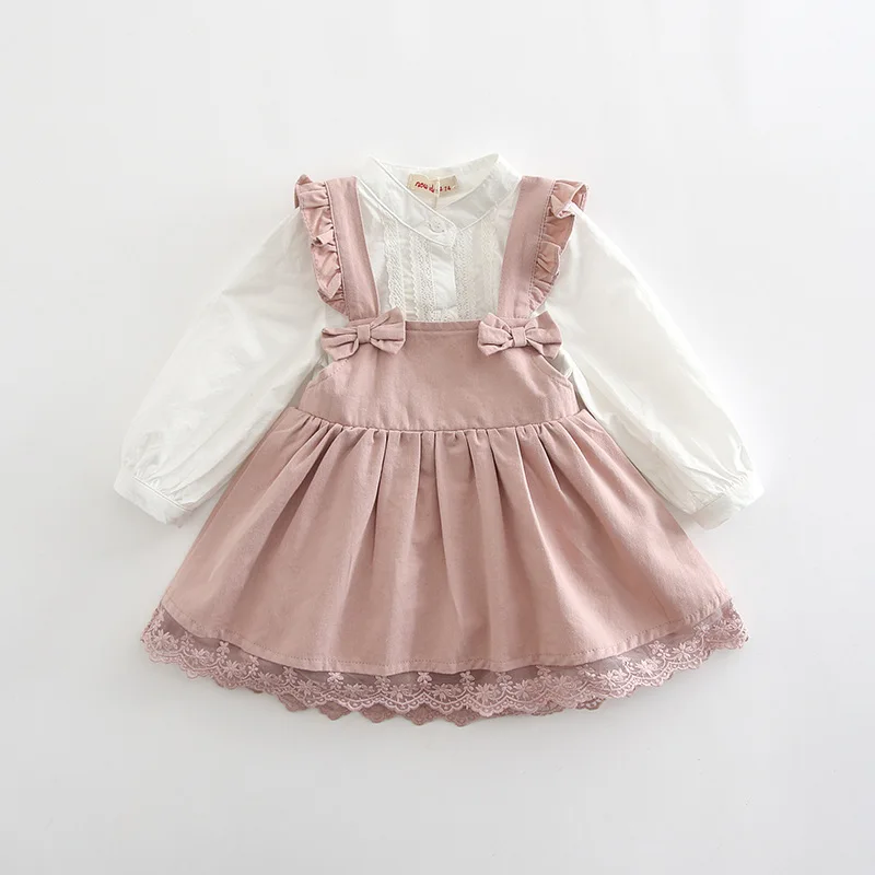 Комплекты одежды для маленьких девочек платья на бретелях в английском стиле +